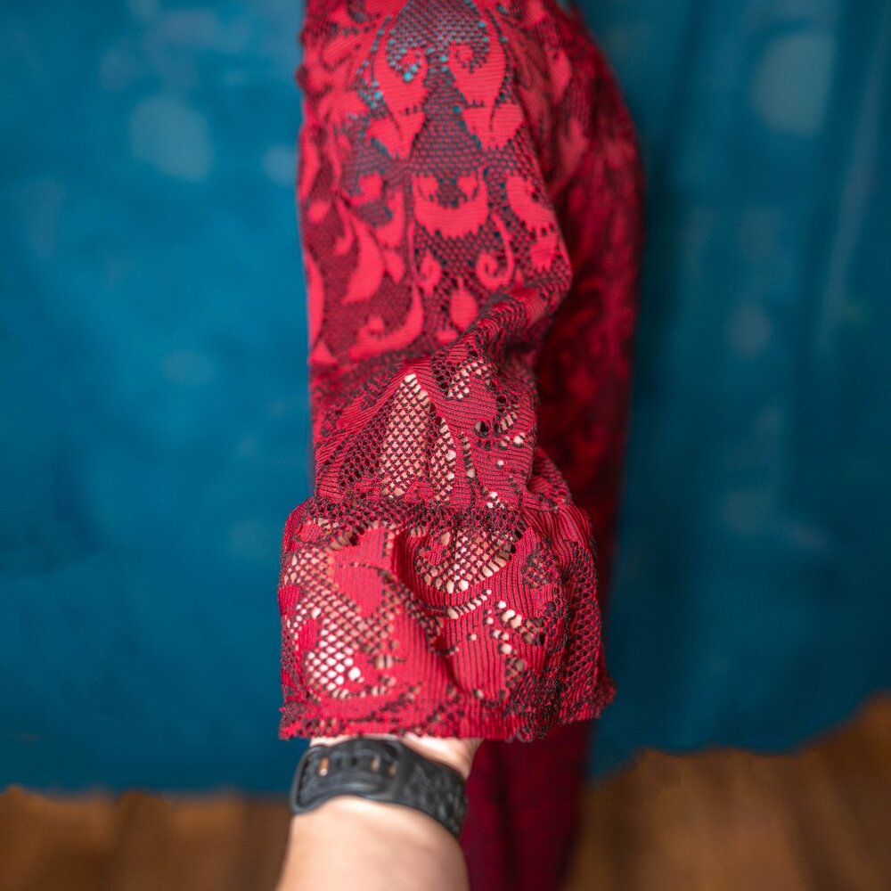 CLEARANCE Rabbit Rabbit Rabbit Red Lace Overlay Dress – Size M - Picture 4 of 6